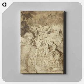 アートパネル-Female Saint Beholding Vision of Christ Child and Saint Joseph - エル グレコ Canvas.