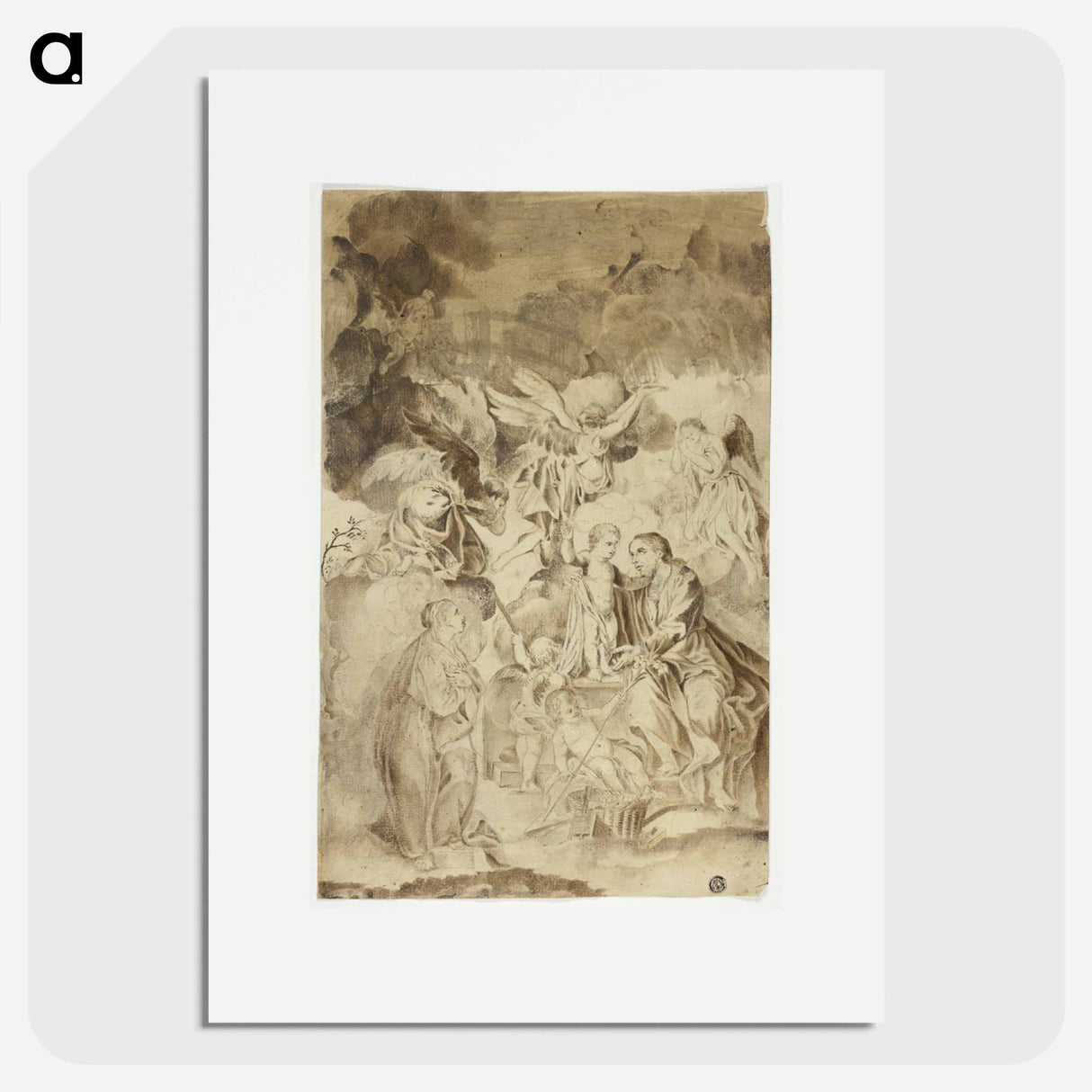 Female Saint Beholding Vision of Christ Child and Saint Joseph - エル グレコ Poster.