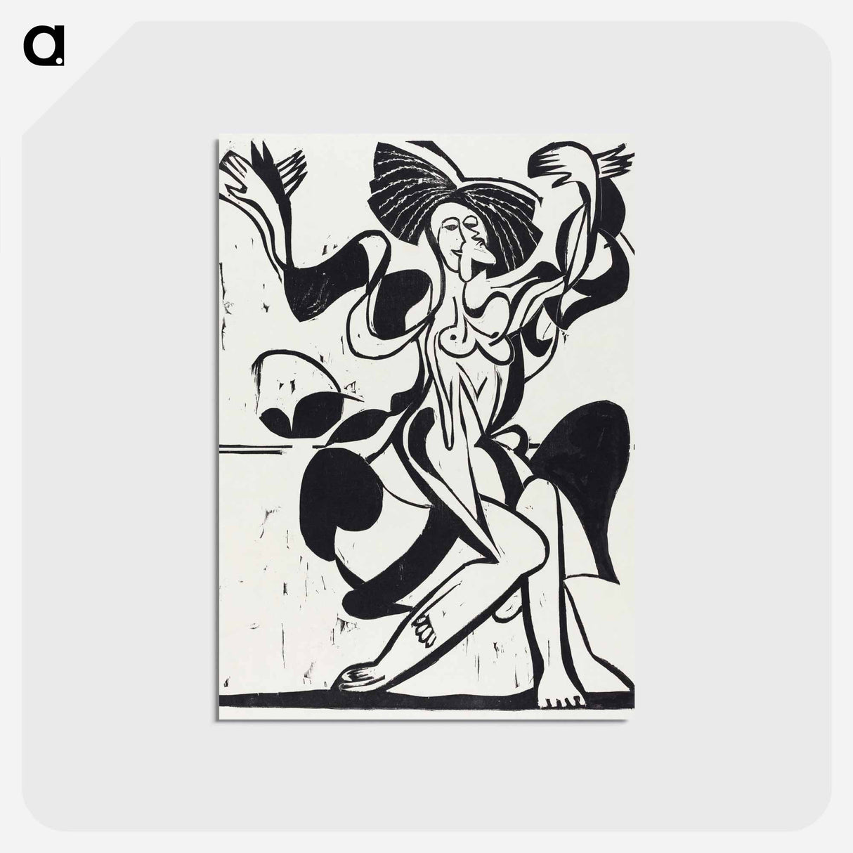 アートポストカード-Mary Wigman's Dance - エルンスト ルートヴィヒ キルヒナー Postcard.