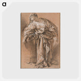 アートポストカード-Study of a Draped Woman Leaning on a Pedestal - フランソワ ブーシェ Postcard.