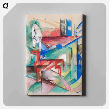 アートパネル-Landscape with Animals - フランツ マルク Canvas.