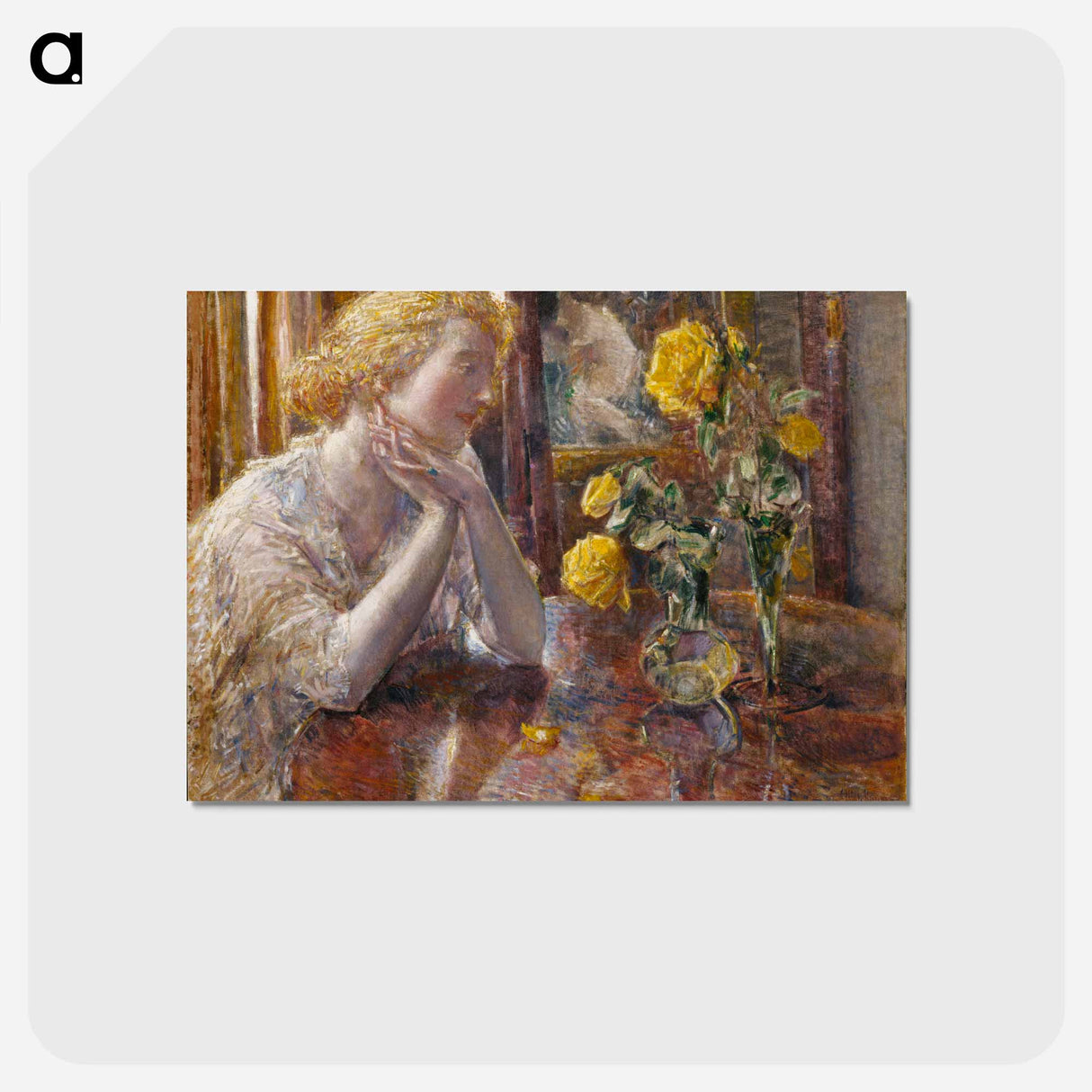 アートポストカード-Maréchal Niel Roses - フレデリック チャイルド ハッサム Postcard.