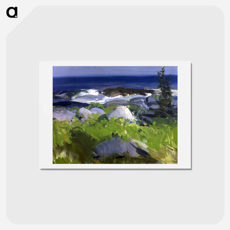 アートポストカード-Vine Clad Shore, Monhegan Island - ジョージ ベローズ Postcard.