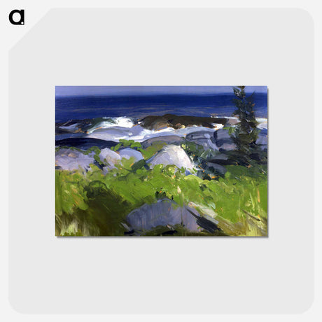 アートポストカード-Vine Clad Shore, Monhegan Island - ジョージ ベローズ Postcard.