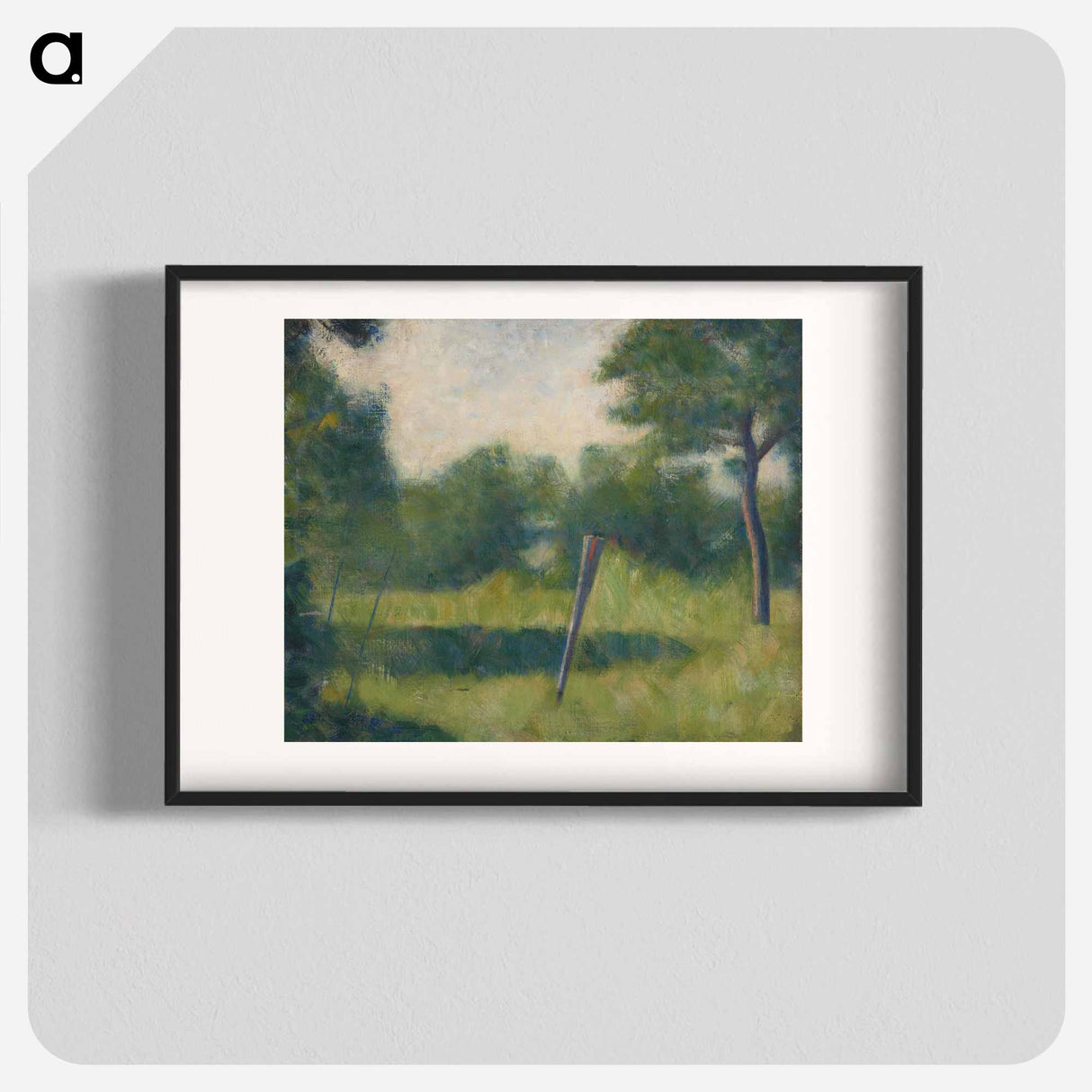 Paysage au piquet - Georges Seurat Poster.