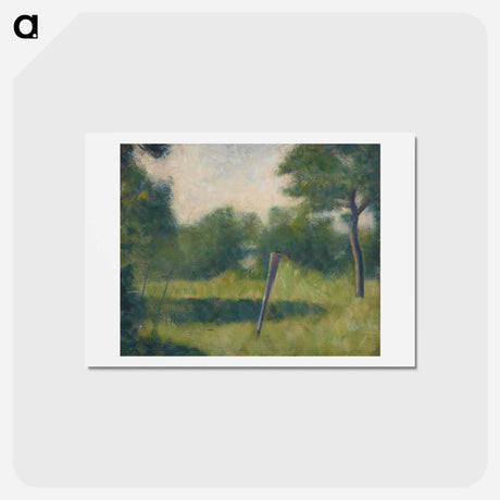 アートポストカード-Paysage au piquet - ジョルジュ スーラ Postcard.