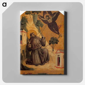 アートパネル-St. Francis Receiving the Stigmata - ジョット ディ ボンドーネ Canvas.