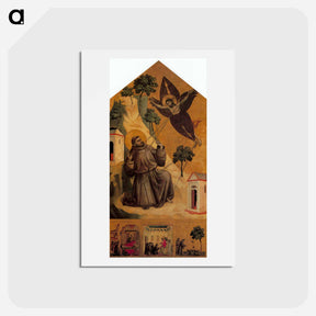 アートポストカード-St. Francis Receiving the Stigmata - ジョット ディ ボンドーネ Postcard.