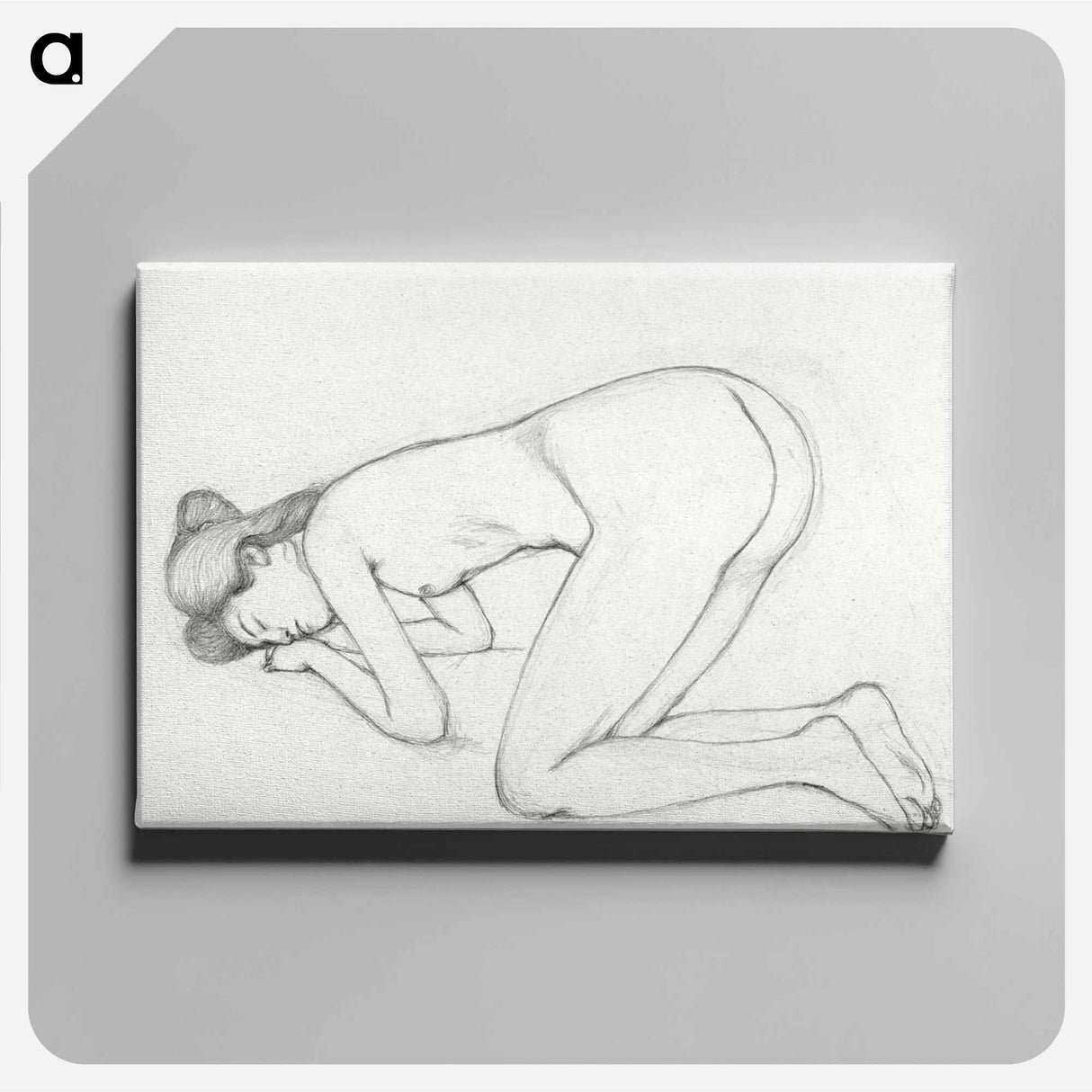 アートパネル-Studies of Crouching Nude
 - 橋口 五葉 Canvas.