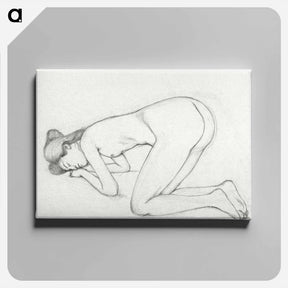 アートパネル-Studies of Crouching Nude
 - 橋口 五葉 Canvas.