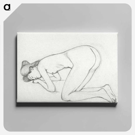 アートパネル-Studies of Crouching Nude
 - 橋口 五葉 Canvas.