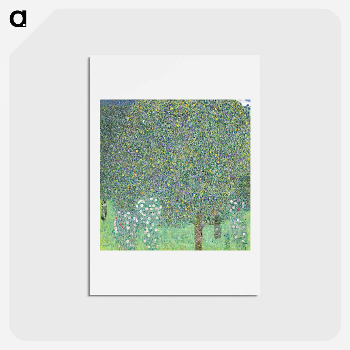 アートポストカード-Rosebushes under the Trees - グスタフ クリムト Postcard.