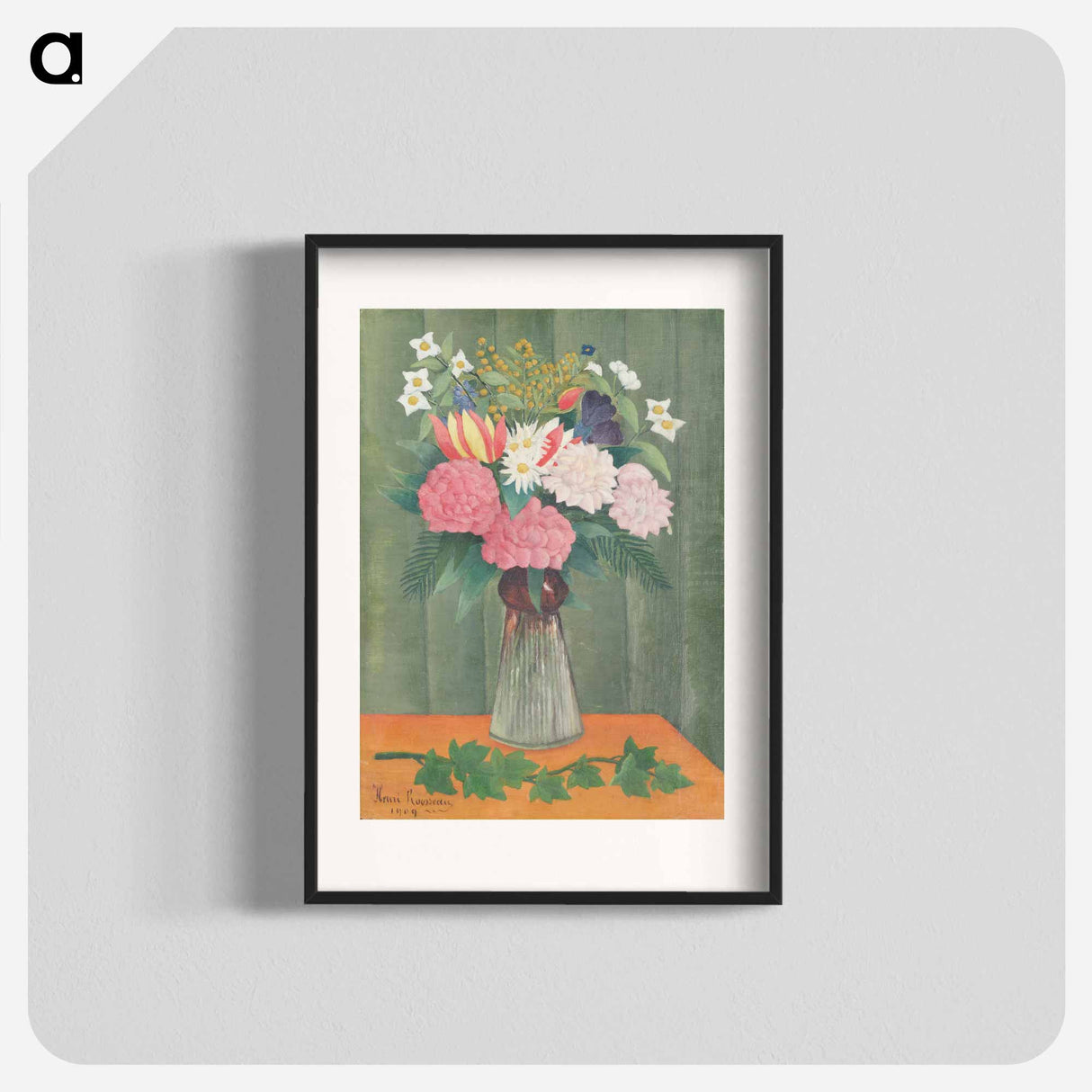 Flowers in a Vase - アンリ ルソー Poster.