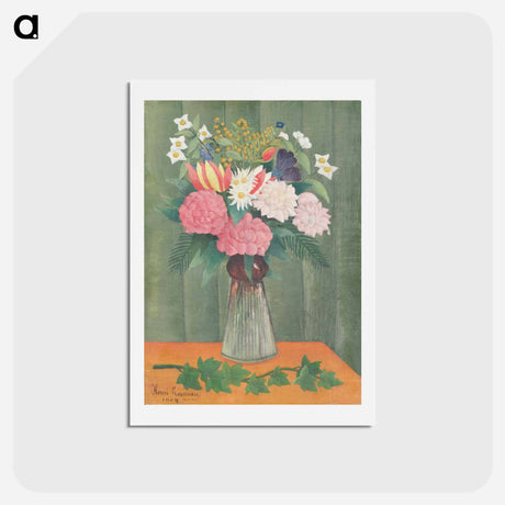 アートポストカード-Flowers in a Vase - アンリ ルソー Postcard.