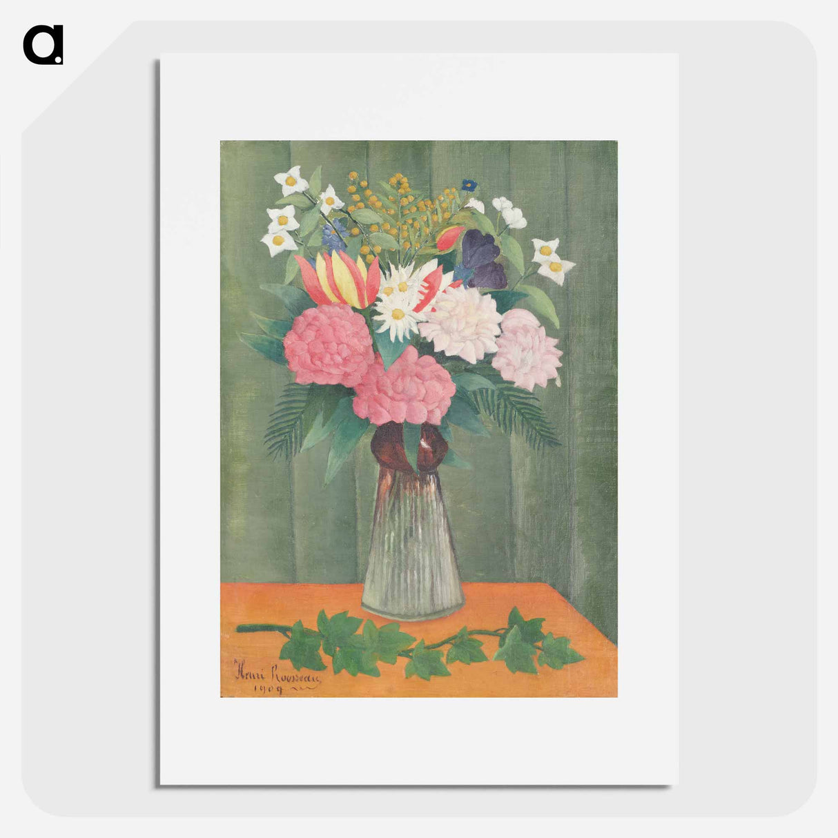 Flowers in a Vase - アンリ ルソー Poster.