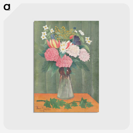 アートポストカード-Flowers in a Vase - アンリ ルソー Postcard.