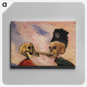 アートパネル-Skeletons Fighting Over a Pickled Herring - ジェームズ アンソール Canvas.