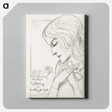 Young girl holding a cross in meditation - Jan Toorop Canvas.