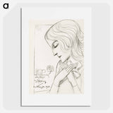 Young girl holding a cross in meditation - Jan Toorop Poster.