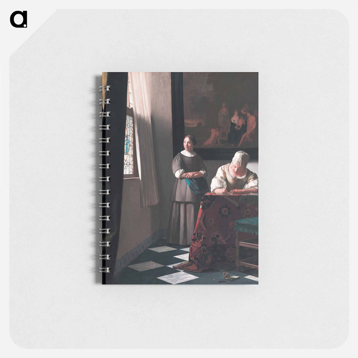 Lady Writing a Letter with her Maid - ヨハネス フェルメール Memo.