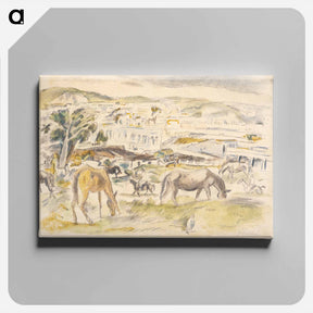 アートパネル-Horses in Landscape
 - ジュール パスキン Canvas.
