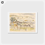アートポストカード-Horses in Landscape
 - ジュール パスキン Postcard.