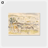 アートポストカード-Horses in Landscape
 - ジュール パスキン Postcard.