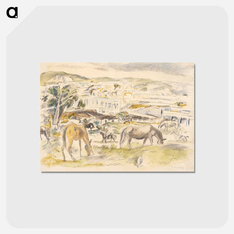 アートポストカード-Horses in Landscape
 - ジュール パスキン Postcard.