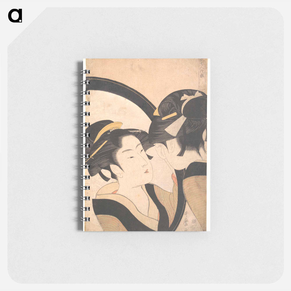 Naniwa Okita Admiring Herself in a Mirror - 喜多川 歌麿 Memo.