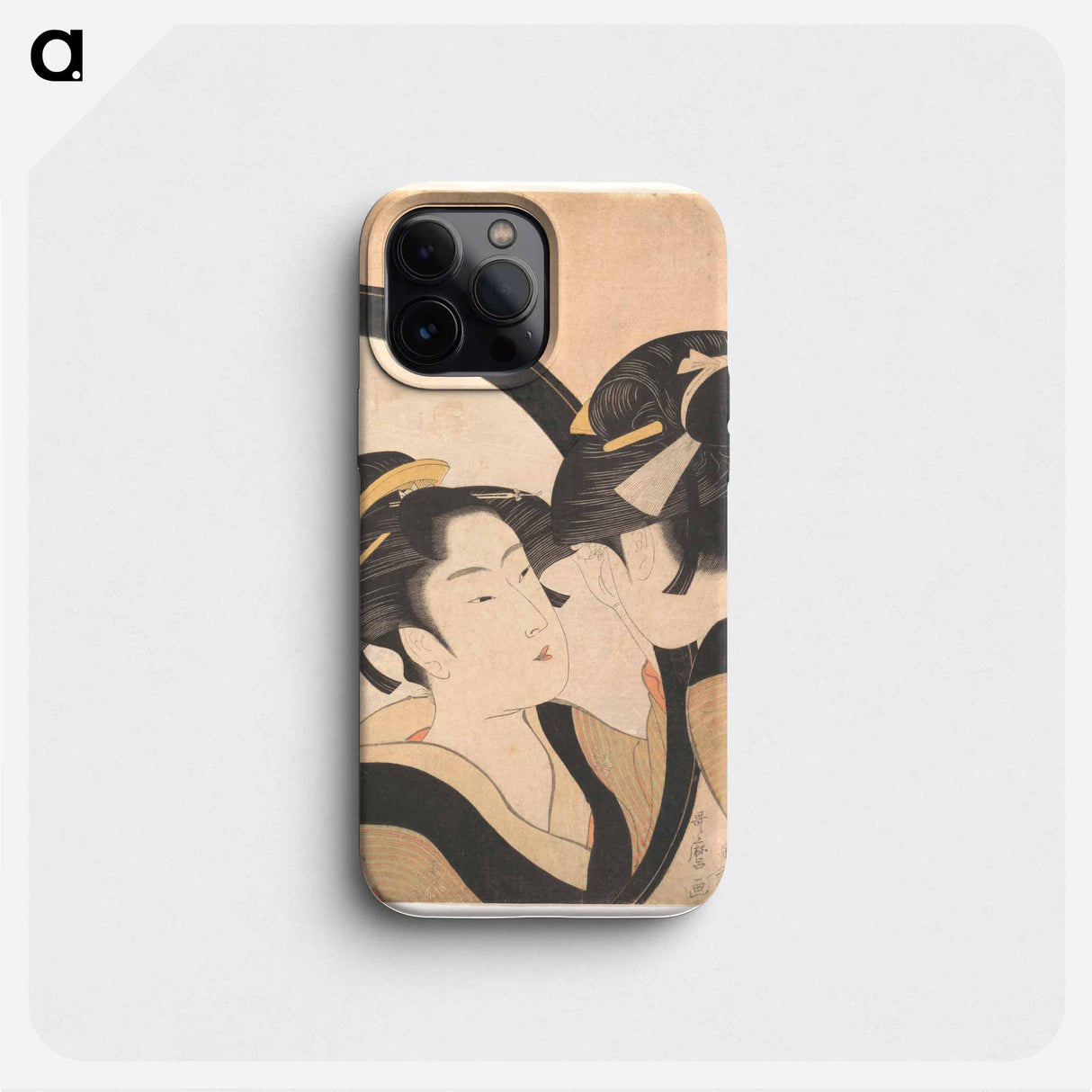 Naniwa Okita Admiring Herself in a Mirror - 喜多川 歌麿 Phone Case.