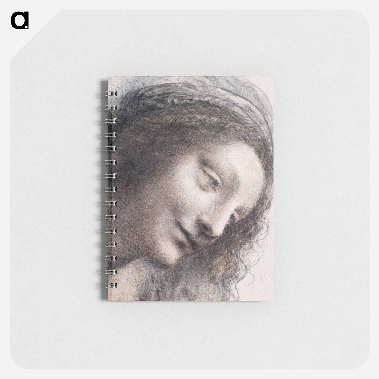 The Head of the Virgin in Three-Quarter View Facing Right - レオナルド ダ ヴィンチ Memo.