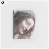 The Head of the Virgin in Three-Quarter View Facing Right - レオナルド ダ ヴィンチ Memo.