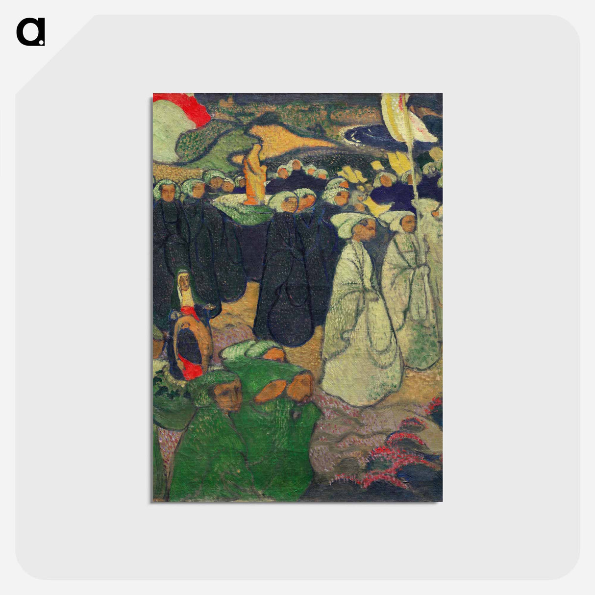 アートポストカード-Procession on Pardon at Perros–Guirec - モーリス ドニ Postcard.