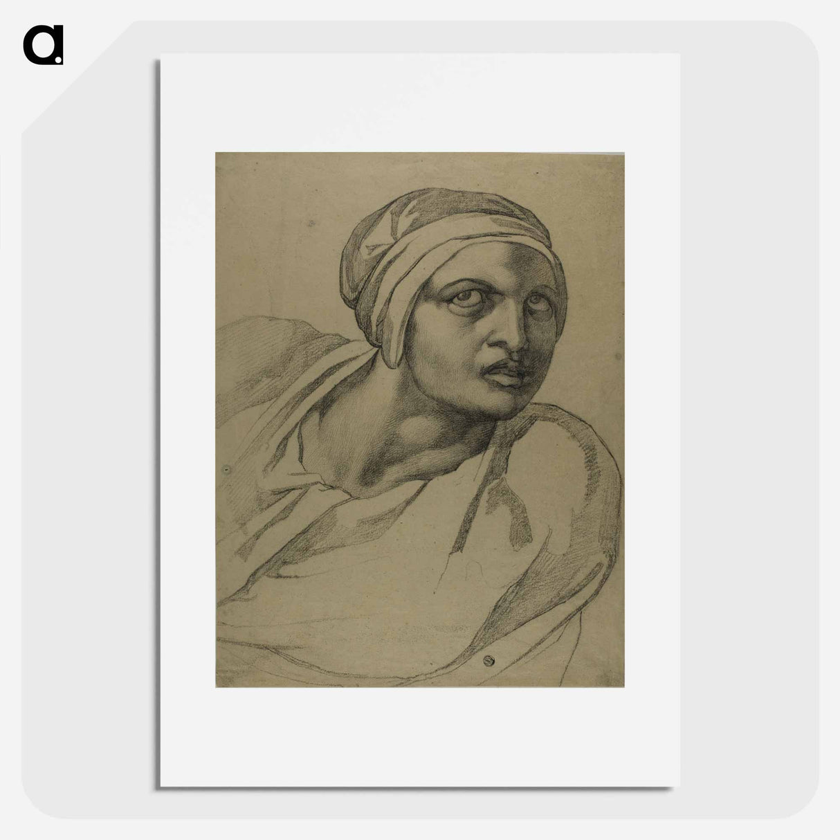 Half-Length Figure - ミケランジェロ ブオナローティ Poster.