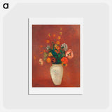 アートポストカード-Bouquet in a Chinese Vase - オディロン ルドン Postcard.