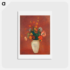 アートポストカード-Bouquet in a Chinese Vase - オディロン ルドン Postcard.