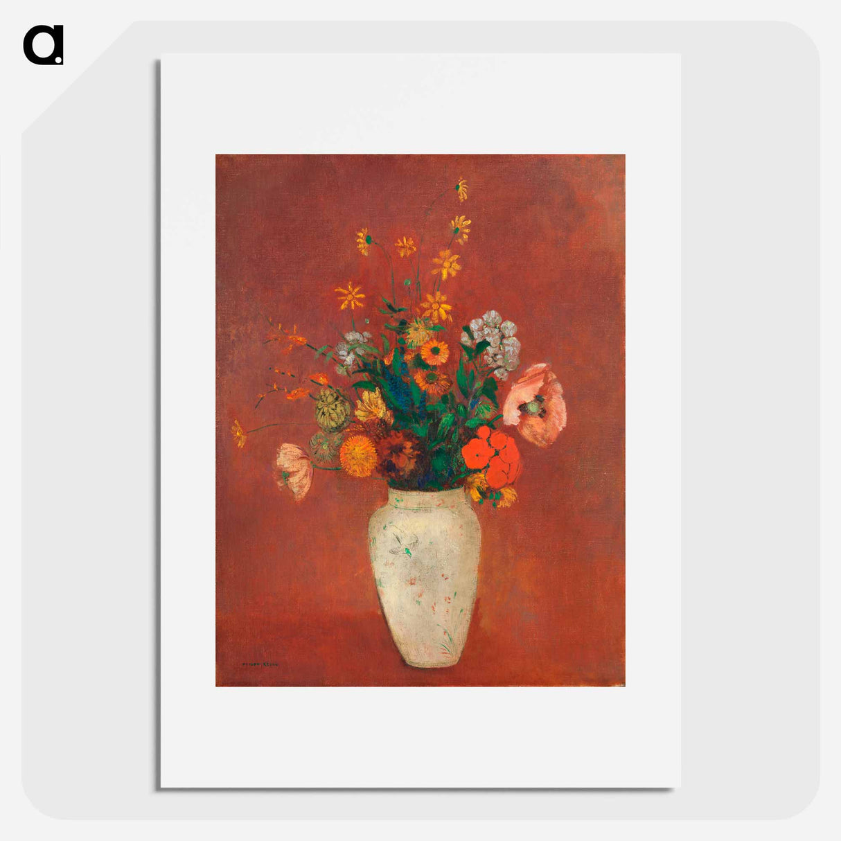 Bouquet in a Chinese Vase - オディロン ルドン Poster.