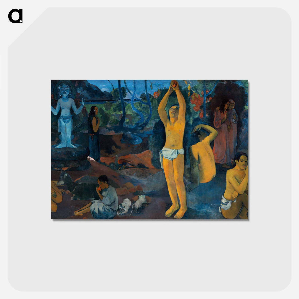 アートポストカード-Where Do We Come From? What Are We? Where Are We Going? - ポール ゴーギャン Postcard.