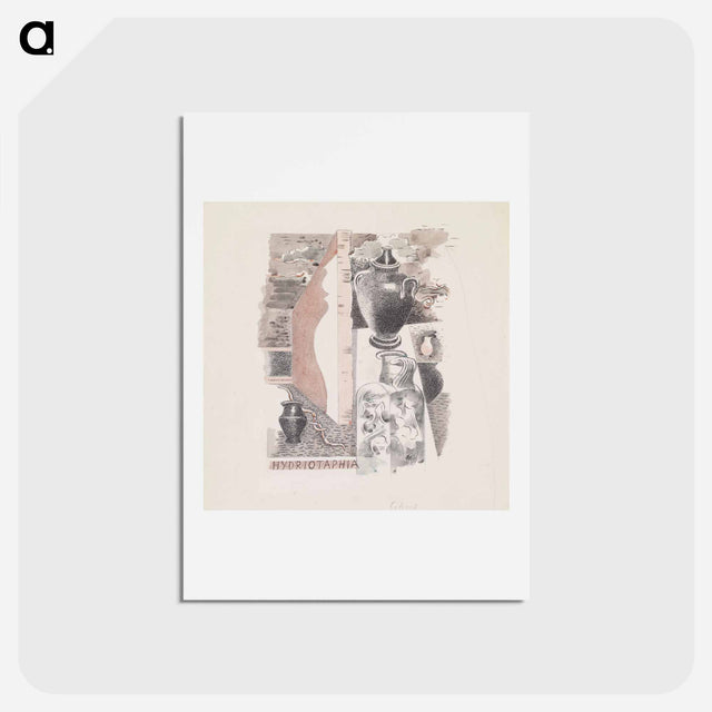 アートポストカード-Design for Urne Buriall–Water Hath Proved the Smartest Grave - ポール ナッシュ Postcard.