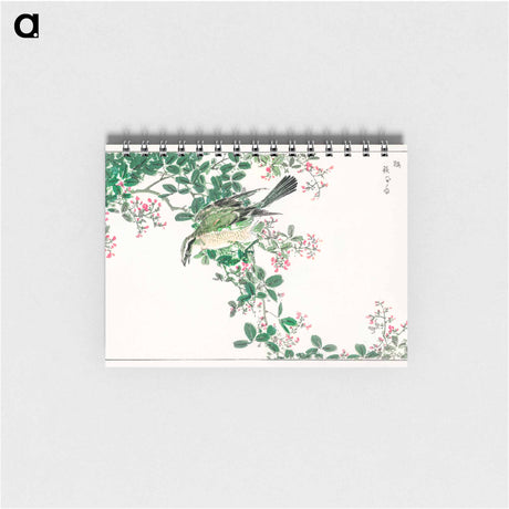 アートメモ帳-Bull-headed Shrike and Bush Clover
 - 鳥類図鑑 Memo.