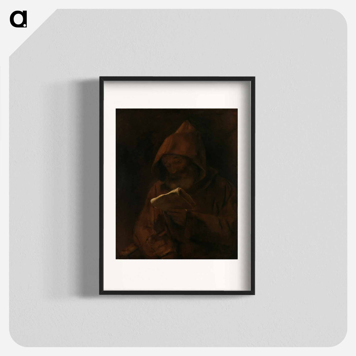Monk reading - レンブラント ファン レイン Poster.