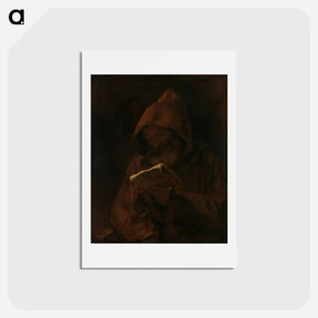 アートポストカード-Monk reading - レンブラント ファン レイン Postcard.