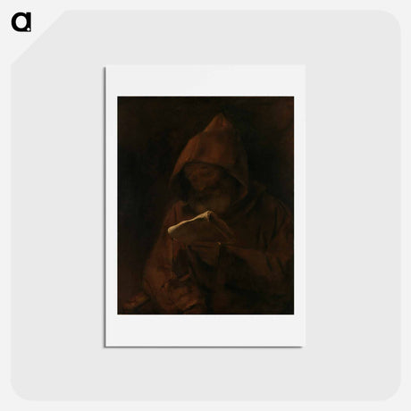 アートポストカード-Monk reading - レンブラント ファン レイン Postcard.