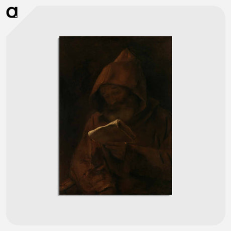 アートポストカード-Monk reading - レンブラント ファン レイン Postcard.