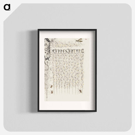 アートポスター-Crane Fly and Ants from Mira Calligraphiae Monumenta
 - 書道のお手本 Poster.