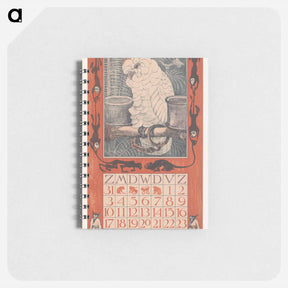 アートメモ帳-Kalenderblad augustus met kaketoe - テオ ヴァン ホイテマ Memo.