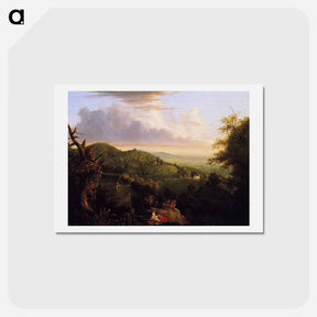 アートポストカード-View of Monte Video Seat of Daniel Wadsworth - トーマス コール Postcard.