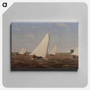 アートパネル-Sailboats Racing on the Delaware - トーマス エイキンズ Canvas.