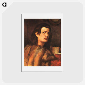 アートポストカード-Portrait of a Man - ティツィアーノ ヴェチェッリオ Postcard.