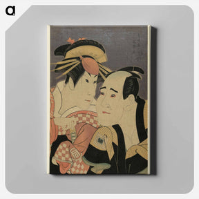 アートパネル-Kabuki Actors Sanogawa Ichimatsu III in the Role of the Courtesan Onnayo of Gion and Ichikawa Tomieimon in the Role of Kanisaka Tōma - 東洲斎 写楽 Canvas.